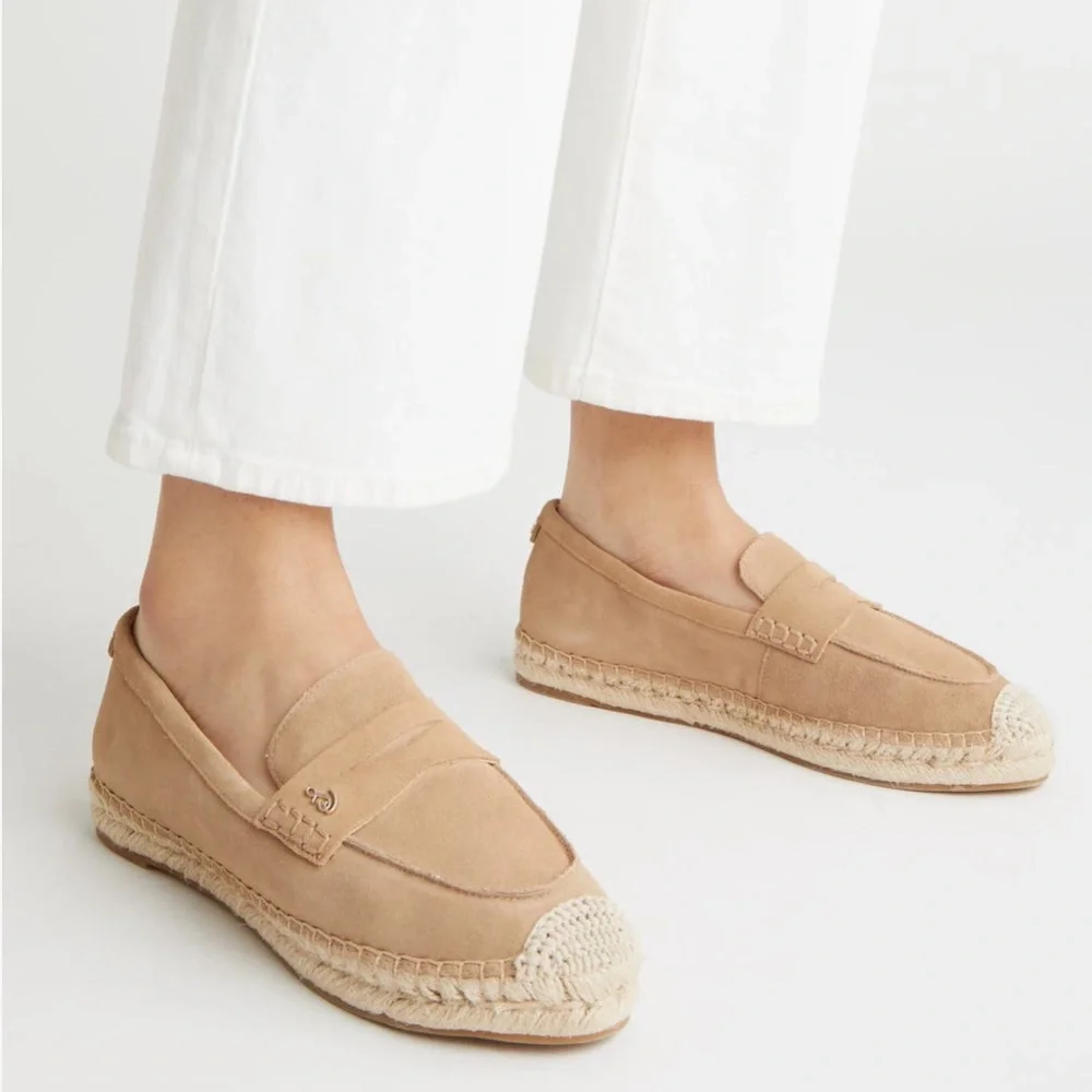 Sam Edelman KAI Penny Loafers Espadrille- taupe Suede US8M new in box